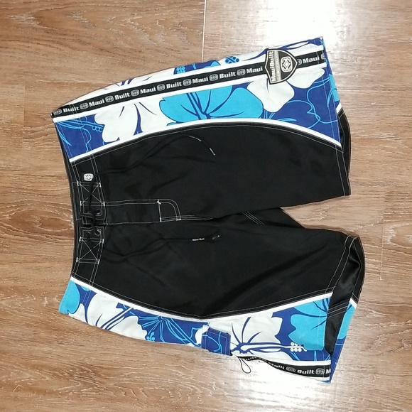 (33W) Maui Built Men's Swimwear Board Shorts Beach Ocean Coastal Athleisure - Picture 1 of 8